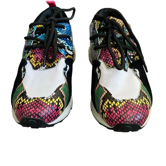 Steve Madden Cliff Fashion Sneakers 7.5 EU 38 Snake Multicolor Chunky Platform - Picture 3 of 8